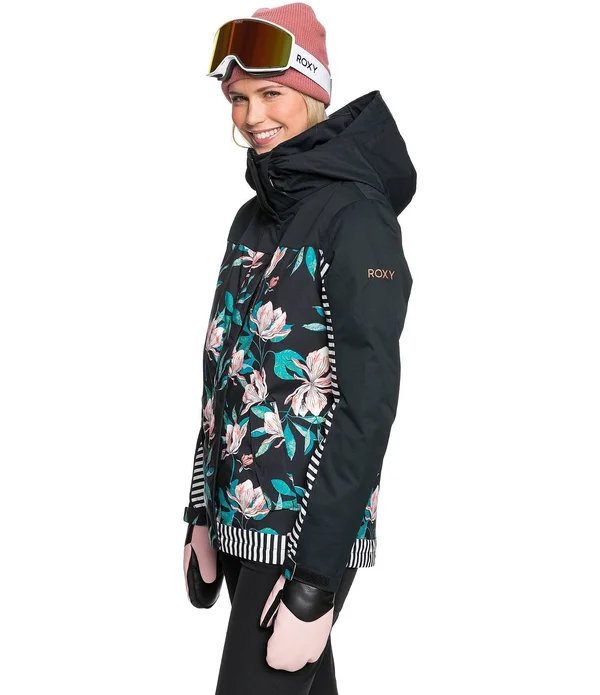 Roxy Jetty Block Jacket - M Black Tropical