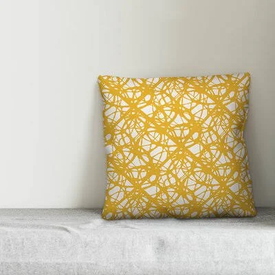 McLachlan Throw Pillow Wrought Studio Color: Yellow, Size: 18x22 x 18x22