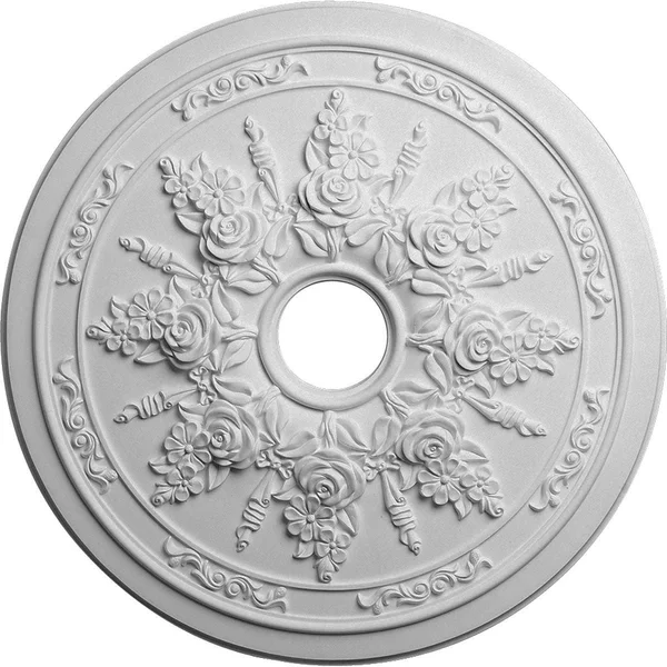 23 5/8x22OD x 4x22ID x 1 1/2x22P Rose and Ribbon Ceiling Medallion (Fits Canopies Up to 4x22) - Hand-Painted Americana Crackle