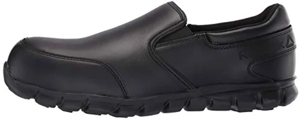 Men's Reebok Work Sublite Cushion Work RB4036 Slip-On, Adult, Size: 8.5, Black Leather