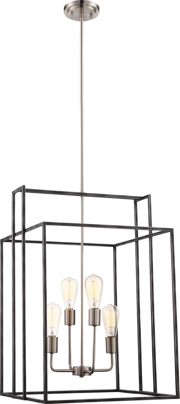 Nuvo Lighting Lake Pendant Iron Black - Brushed Nickel 4 Light