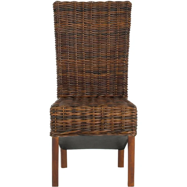 Safavieh Ridge Dark Brown 18x22 Rattan Side Chair - Set of 2