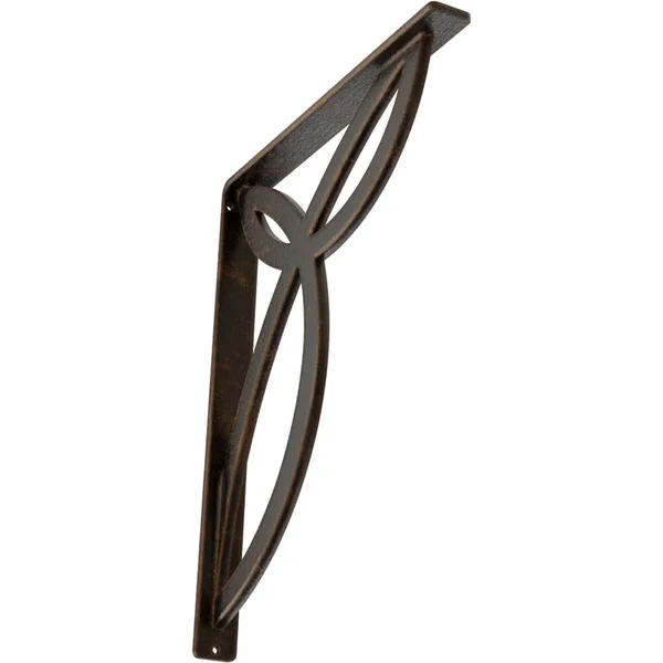 Versailles Wrought Iron Bracket Antiqued Bronze 1 1/2x22W x 12x22D x 15x22H - (Single Center Brace)