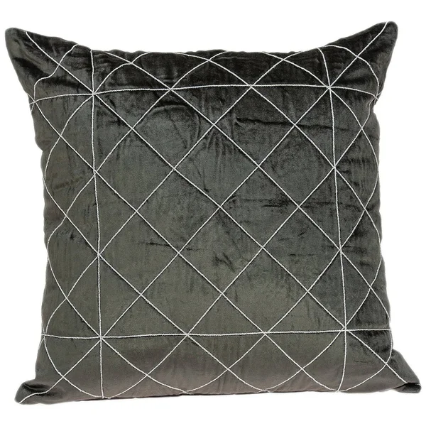 Parkland Collection Tada Transitional Grey Pillow Cover with Down Insert