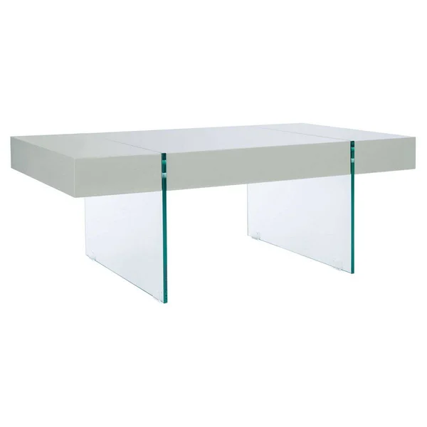 Safavieh COF7001B Jacob Rectangular Glass Leg Modern Coffee Table