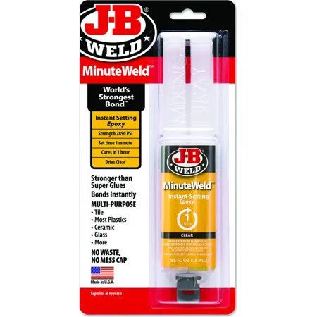 JB Weld 50101 MinuteWeld Epoxy Clear 25 ml Syringe with Cap