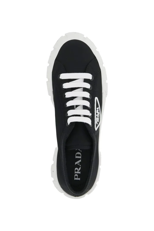 Prada Nylon Gabardine Sneakers, Women, Black, Size 40