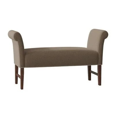 Garfield Upholstered Bench Fairfield Chair Body Fabric: 3158 Bamboo, Leg Color: Walnut