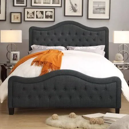 Winston Porter Sieber Upholstered Panel Bed, Size: Queen, Gray