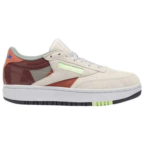 Reebok Club C 85 Double - Womens Casual Running Shoes - Pink/Gray/Coral, Size 8.0