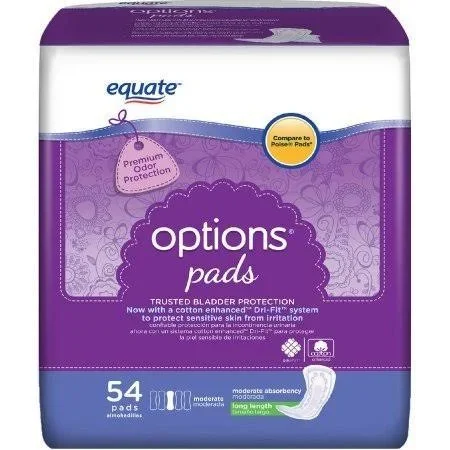 Body Curve Moderate Absorbency Incontinence Pads - Regular Length, 54 Count