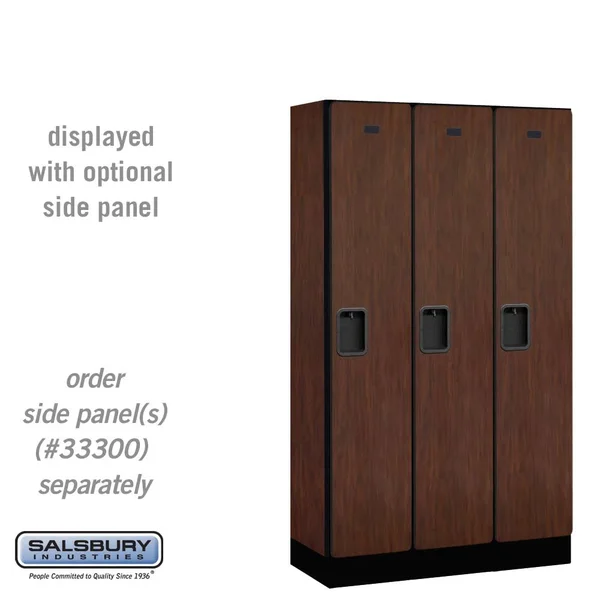 Designer Wood Locker - Single Tier - 3 Wide - 5 Feet High - 15 Inches Deep - Mahogany