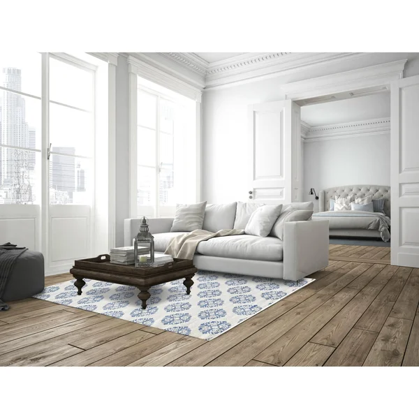 St. Croix Cj8000 Blue Medallion Cotton Jacquard (8&x10&) Rug