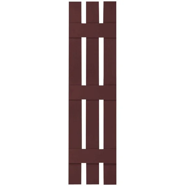 12 inchw x 95 inchh Lifetime Vinyl - Custom Three Board Spaced (3 Batten), Board-n-Batten Shutters, w/Shutter-Loks (Per Pair), Bo