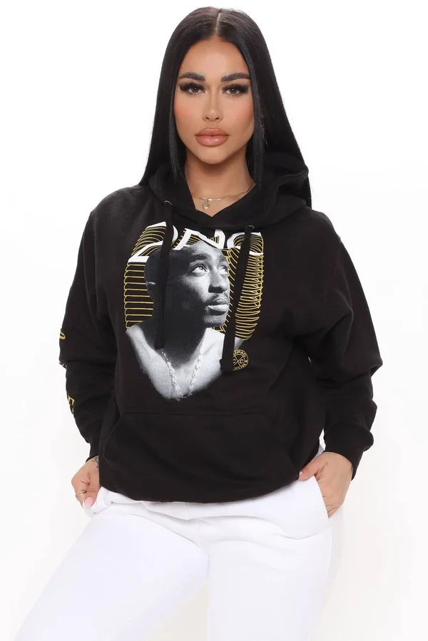 Womens His Judgement 2pac Hoodie in Black Size 2x by Fashion Nova