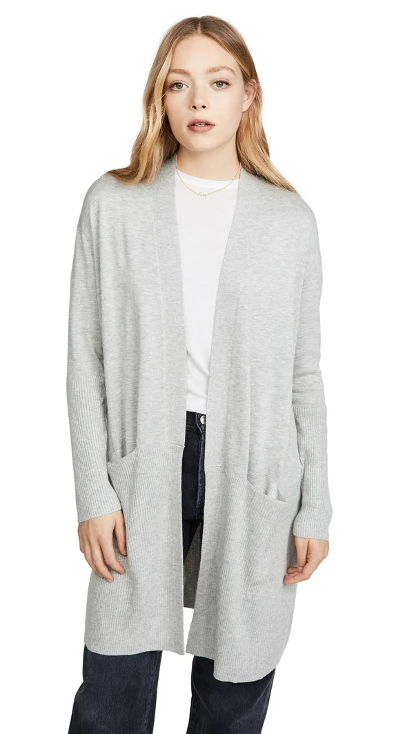 Splendid Long Cardigan Heather Grey