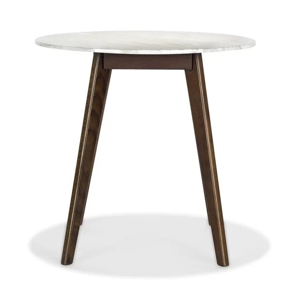 Riley Marble Round Dining Table in Oak - Poly & Bark