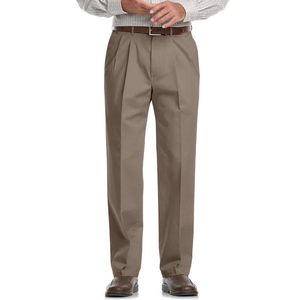 Haggar Men's Big & Tall Work to Weekend Khaki Pleat Pant Classic Fit 41714957524
