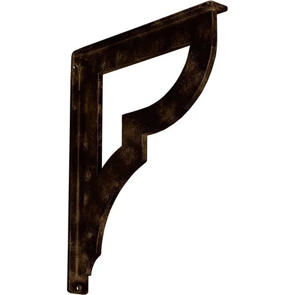 1 1/2x22W x 12x22D x 15x22H Bradford Wrought Iron BRACKET, (Single Center brace), Antiqued Brass