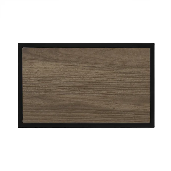 20x22 Modern Two-Tone C Side Table with Metal and Wood Mocha - Saracina Home