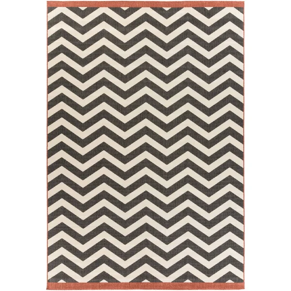 Clay Alder Home Sakonnet Chevron Indoor/ Outdoor Area Rug - 7&6 x 10&9 Black