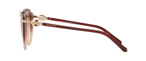 Bvlgari BV8211B Cat Eye Sunglasses - 55-18-140, 54628D-RED Gradient Beige