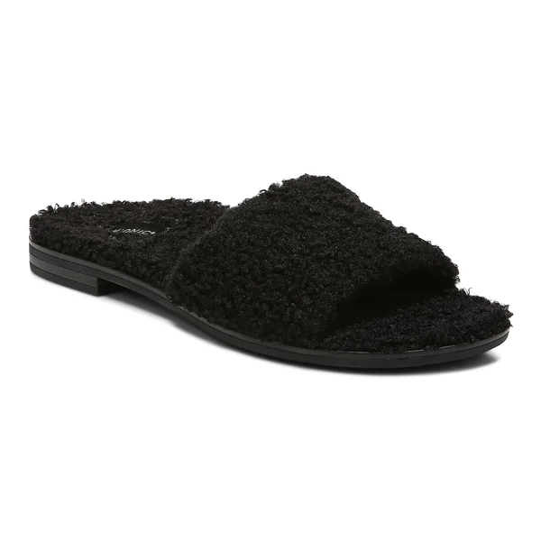 Women's Vionic Demi Slide - Adult, Size: 9.5, Black Curly Shearling