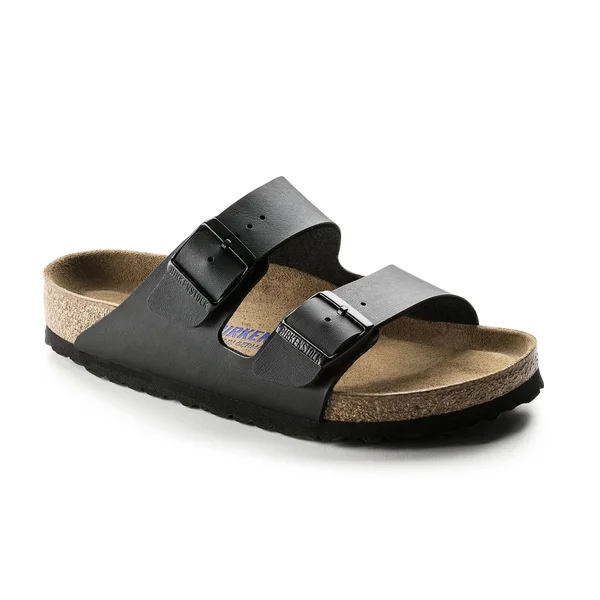 Birkenstock Arizona Birko-Flor Soft Footbed Black Leather Sandal - 11M - 9M