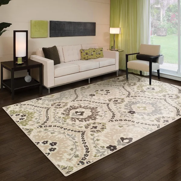 Miranda Haus Oriental Floral Damask Polypropylene Indoor Area Rug - 2&6x22 x 10& - Multi-Colored