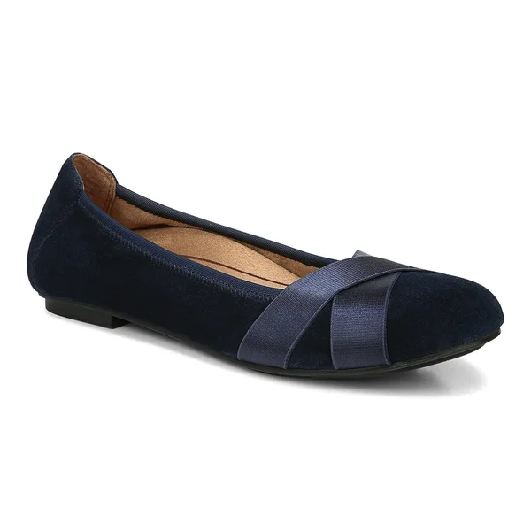 Vionic Suede Flats - Maria, Size 8 Medium, Navy