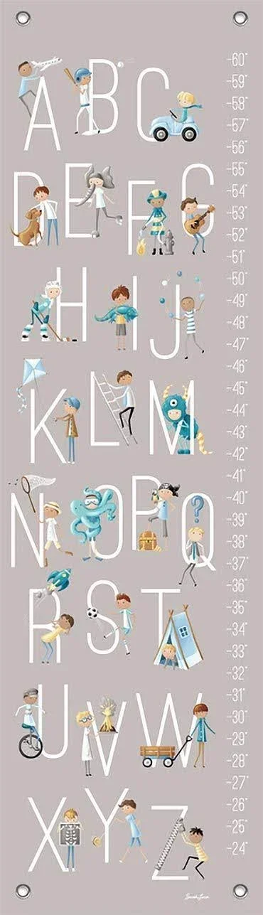 Oopsy Daisy B Is for Boys Growth Chart, 12" x 42"
