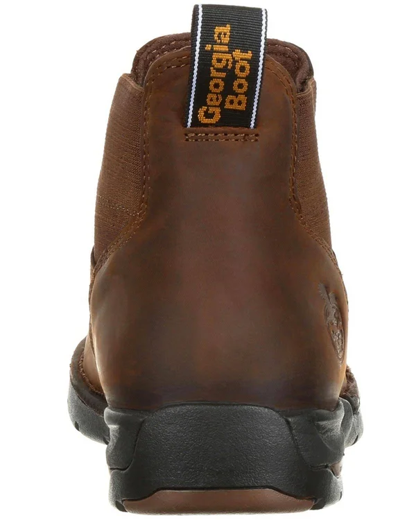 Men's Brown Georgia Boot Athens Chelsea Waterproof Work Boot Size 8