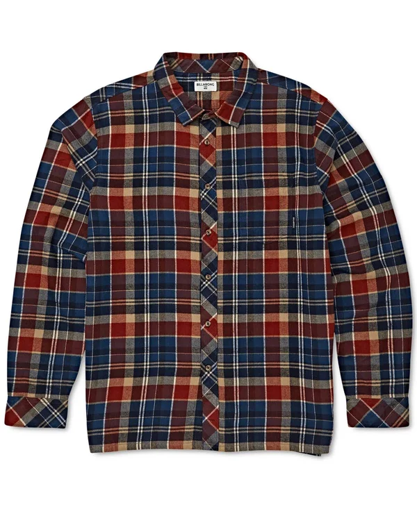 Billabong Coastline Flannel Shirt - Men's Dark Blue, L