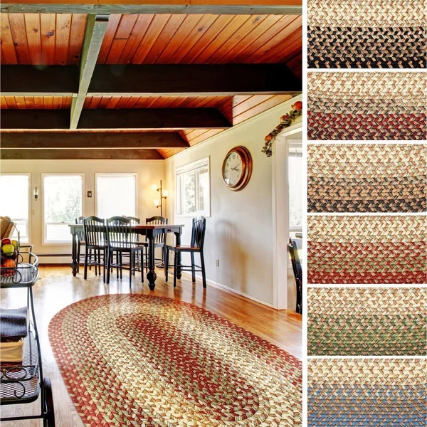 Ellsworth Indoor - Outdoor Reversible Braided Runner Rug by Rhody Rug (2& x 6&) Blue Lake