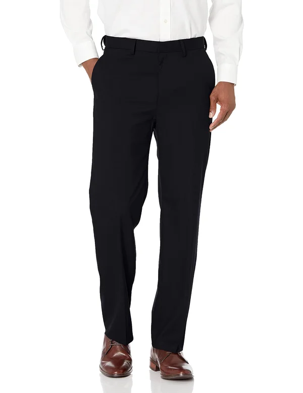 Men's J.M. Haggar Premium Classic-Fit Stretch Sharkskin Flat-Front Hidden Expandable Waist Dress Pants - Size: 38x31, Dark Blue