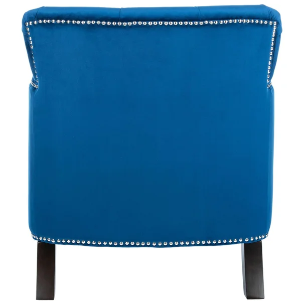 Safavieh Colin Tufted Club Chair - Navy - Espresso