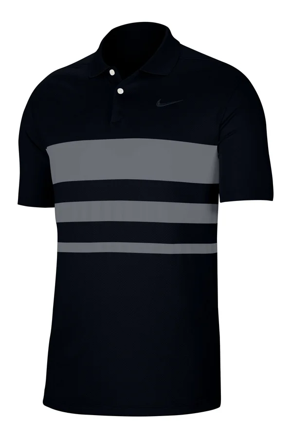 Nike Men's Dri-Fit Vapor Striped Golf Polo - Small, Black