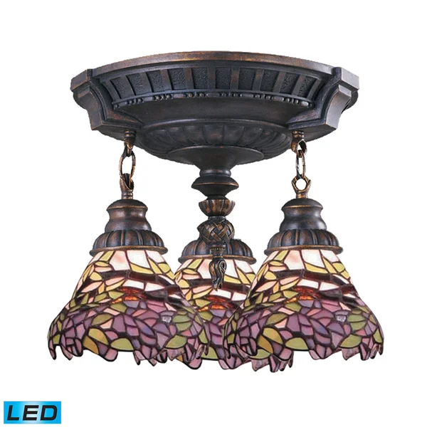 Elk Lighting Mix-N-Match 3-Light Semi Flush in Aged Walnut - 997-AW-09-LED