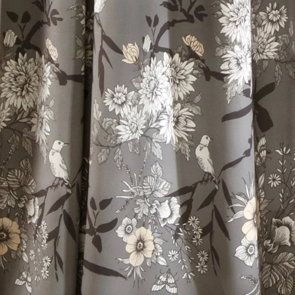 The Gray Barn Dogwood Floral Curtain Panel Pair - 95 Inches - Blue