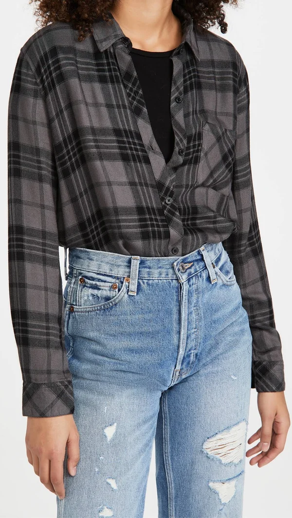 Rails Hunter Button-Up Shirt-Women's Charcoal Jet - XL