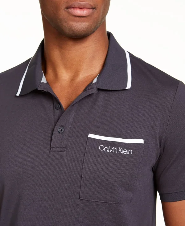 Calvin Klein Men's Move 365 Tipped Polo Shirt - Grey - Xs