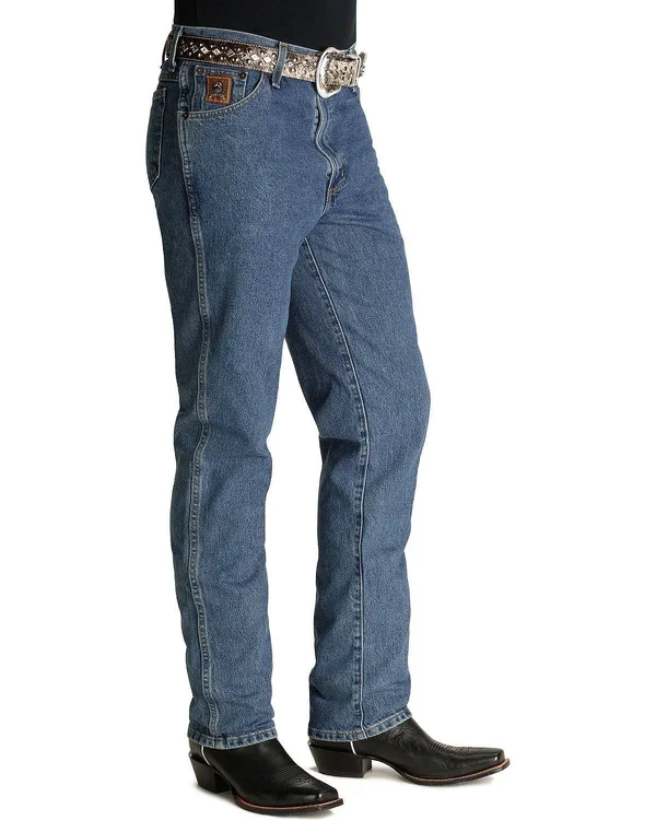 Cinch Apparel Mens Bronze Label Slim Fit Medium Stonewash Jeans, Men's, Gray