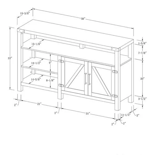 Edison - TV Cabinet for Most Flat-Panel TVs Up to 60x22 - Stone Gray