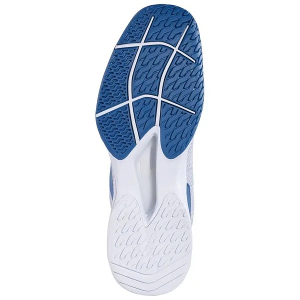 Babolat Men's Jet Tere Tennis Shoes White and Blue, White, 11.5