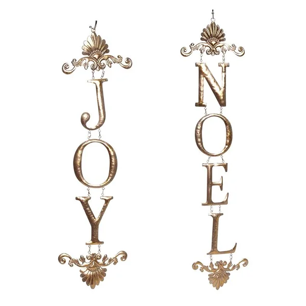 Celebrations Gold Joy/Noel Hanging Words Assortment Christmas Decor2