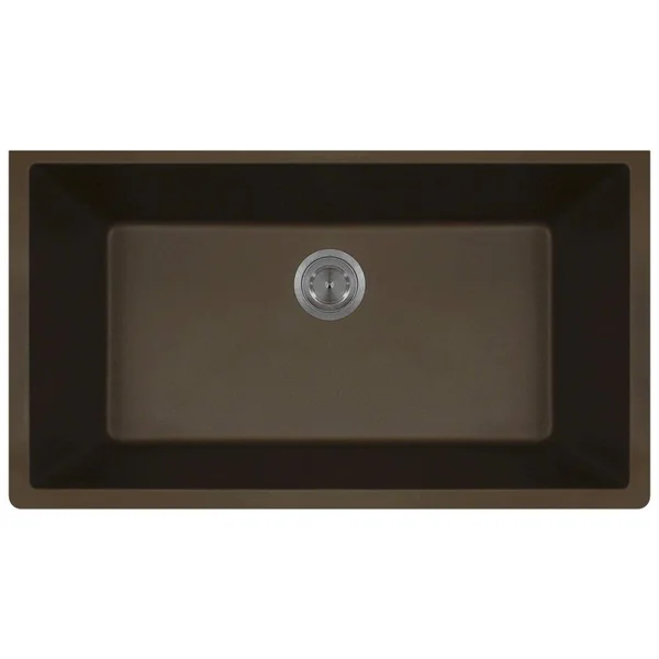 Mr Direct T848 Topmount Large Single Bowl Kitchen Sink - Mocha, Colored STRAINER