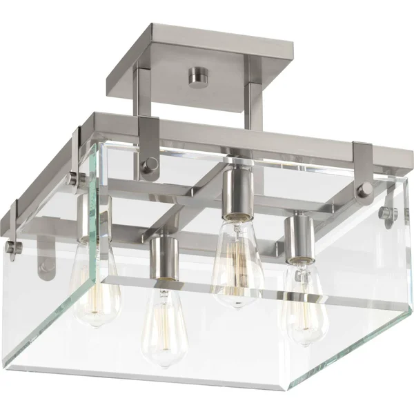 Progress Lighting P350090-009 Glayse Semi Flush Mount Light - Brushed Nickel