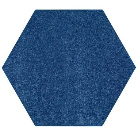 Saturn Collection Solid Color Area Rugs Royal - 7' Hexagon - Blue