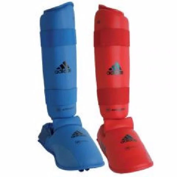 Adidas WKF Shin and Instep Guards - Blue Adult Small