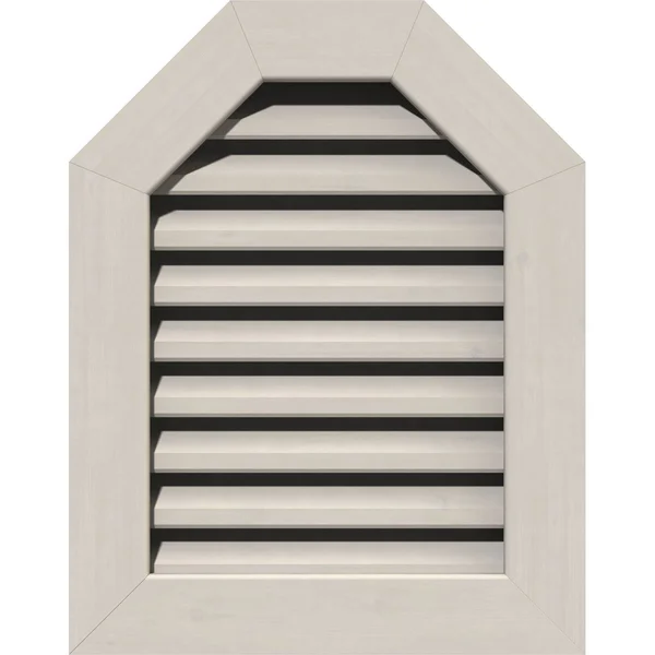 Ekena Millwork GVWOT36X3601SFPPI 36x22W x 36x22H Octagonal Top Gable Vent (41x22W x 41x22H Frame Size): Primed - Functional, Smoo